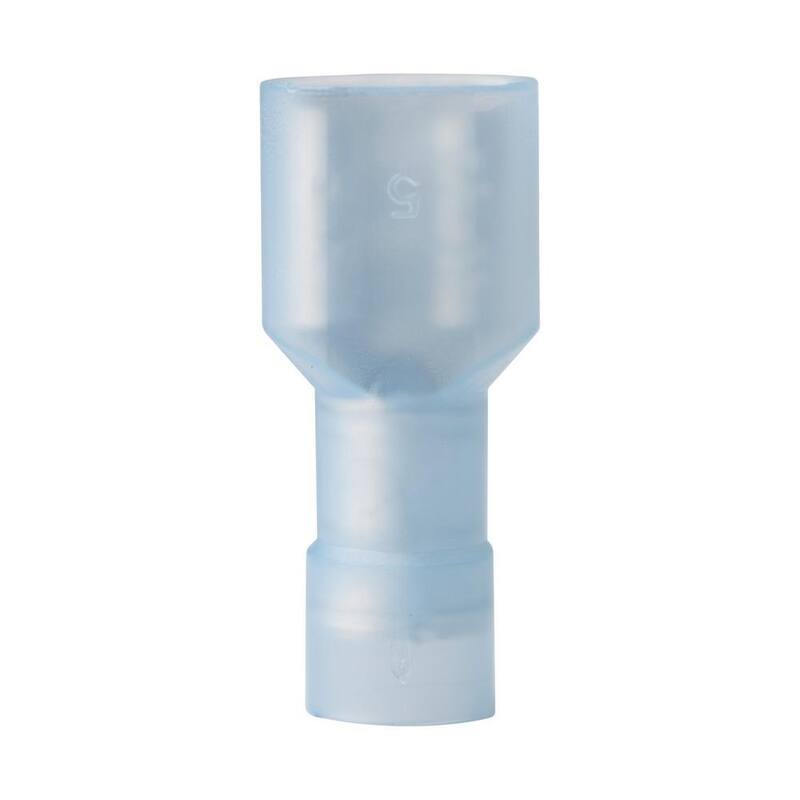 Desconexiones de cable totalmente aisladas de 1/4 de pulgada en azul de Gardner Bender (paquete de 15) - 15-153F
