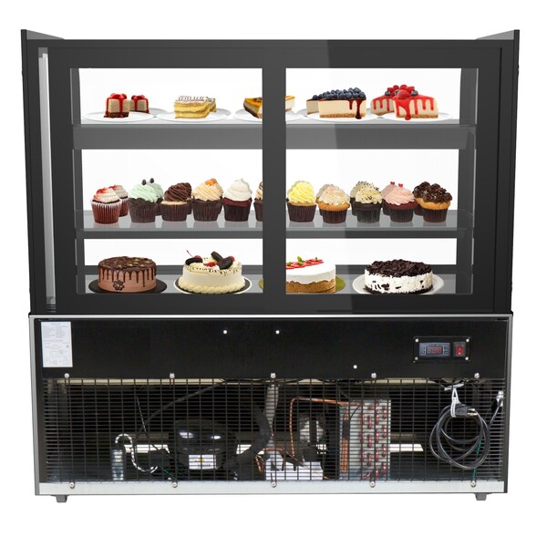 Koolmore Refrigerated Bakery Display Case for Cakes, Pies, and Pastries, 48” Stainless Steel Frame - CDHF-14C