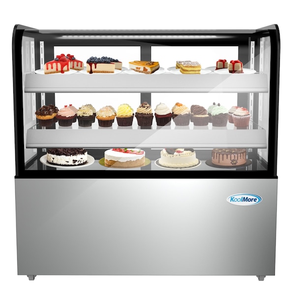 Koolmore Refrigerated Bakery Display Case for Cakes, Pies, and Pastries, 48” Stainless Steel Frame - CDHF-14C