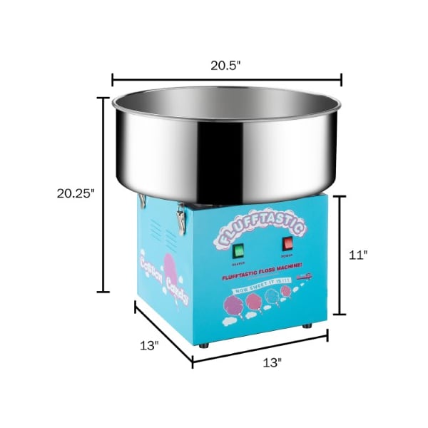 Great Northern Popcorn Cotton Candy Machine Flufftastic Floss Maker, Use Sugar/Hard Candy, Stainless Steel Pan for Parties - 103895AZP