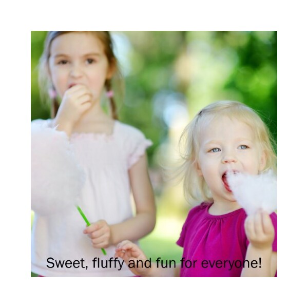 Great Northern Popcorn Cotton Candy Machine Flufftastic Floss Maker, Use Sugar/Hard Candy, Stainless Steel Pan for Parties - 103895AZP