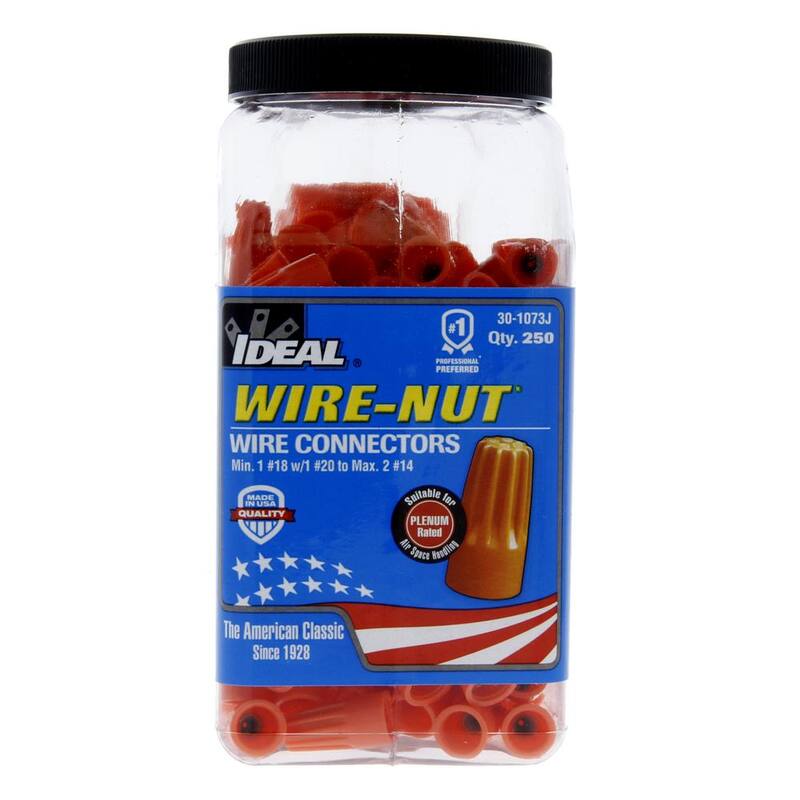IDEAL 73B Conectores de Alambre WIRE-NUT color Naranja (paquete de 250) - 30-1073J