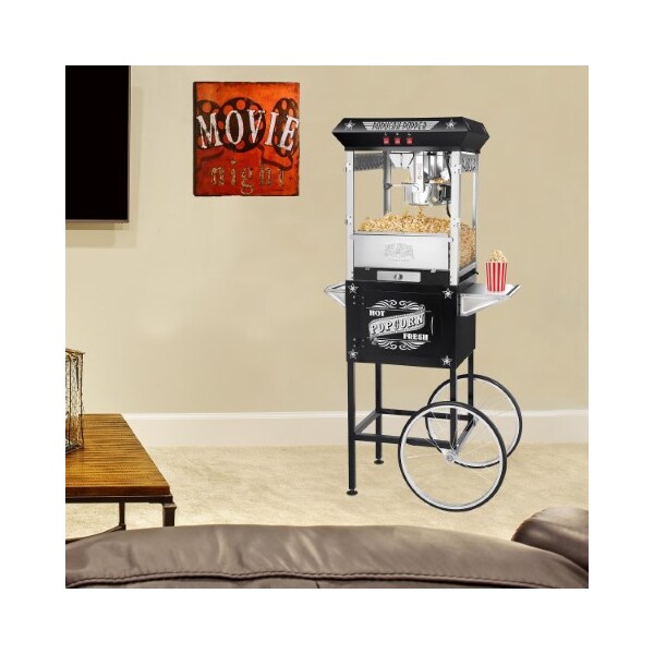 Great Northern Popcorn 6035 Great Northern Black Antique Style 8oz Popcorn Popper Machine withCart, 8 Ounce - 100901TKO