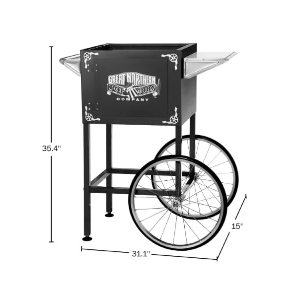 Great Northern Popcorn 6401 Black Replacement Cart for Larger Lincoln Style Great Northern Popcorn Machines - 200785TSQ