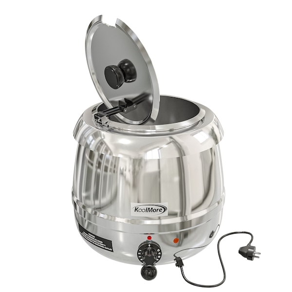 Koolmore Commercial Soup Kettle Warmer with Hinged Lid and Removable Stainless-Steel Pot Insert - SK-SS-3G