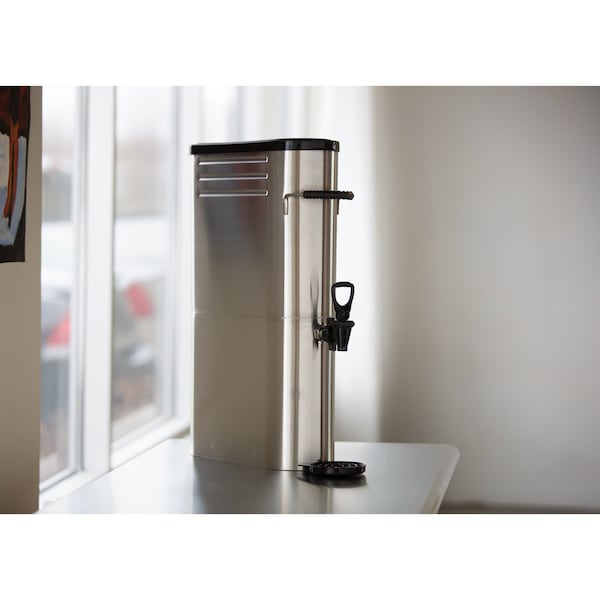 Service Ideas Slim Commercial Tea Urn, Stainless Steel, 5 Gallon, Brushed Stainless - ITSLS5GPL