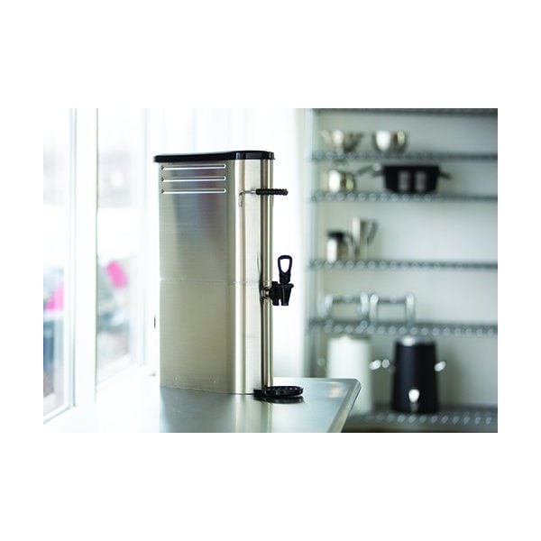 Service Ideas Slim Commercial Tea Urn, Stainless Steel, 5 Gallon, Brushed Stainless - ITSLS5GPL