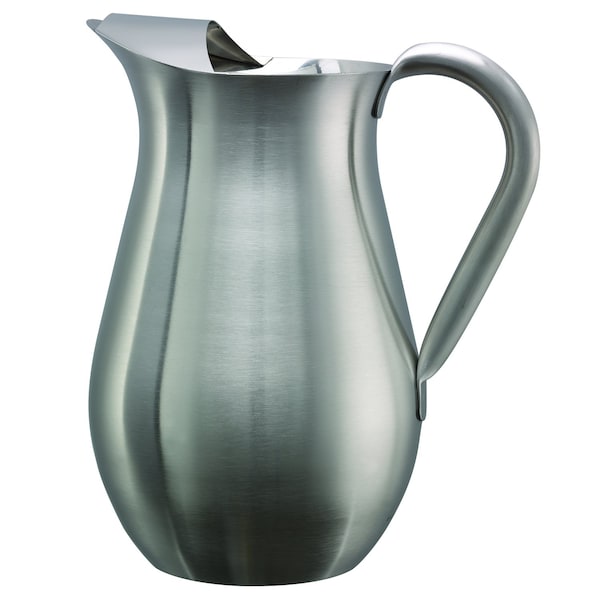 Service Ideas Pitcher with Ice Guard, Bell Shaped, 2 L, Stainless Steel, Brushed - WPB2BS