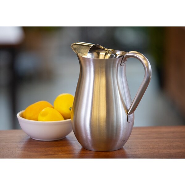 Service Ideas Pitcher with Ice Guard, Bell Shaped, 2 L, Stainless Steel, Brushed - WPB2BS