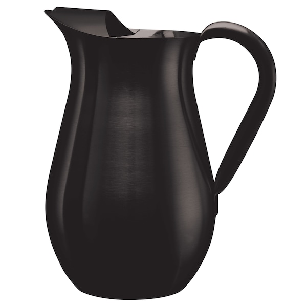 Service Ideas Pitcher with Ice Guard, Bell Shaped, 2 L, Stainless Steel, Black Onyx - WPB2BSBX