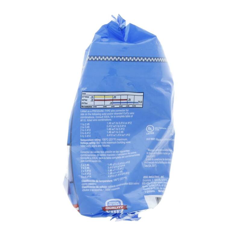 Conectores de alambre con tuerca de alas azules IDEAL 454 (paquete de 25) - 30-454P