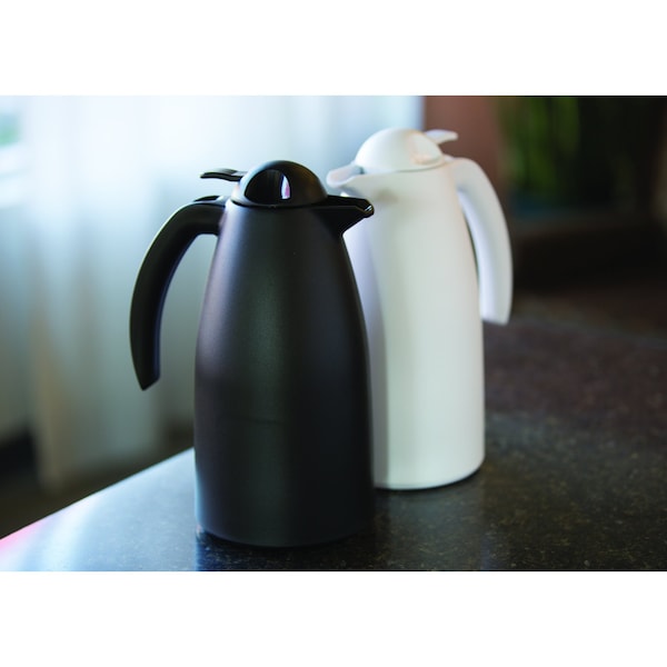 Service Ideas Alpha Carafe, 1 L, Glass Vacuum Insulated, Black - ALPH10BL