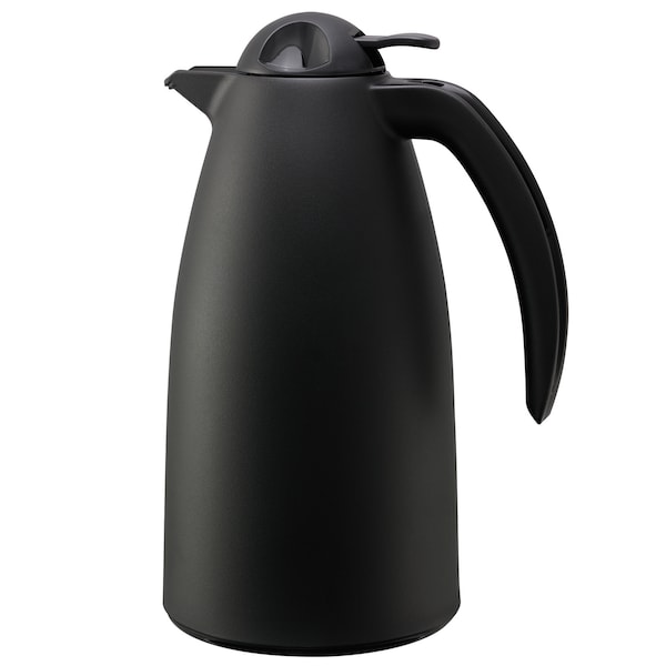Service Ideas Alpha Carafe, 1 L, Glass Vacuum Insulated, Black - ALPH10BL