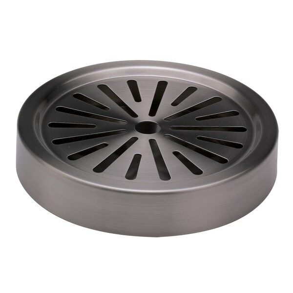 Service Ideas Round Drip Tray, 6" diameter, Stainless Steel, Dark Tungsten - DT6BSDT