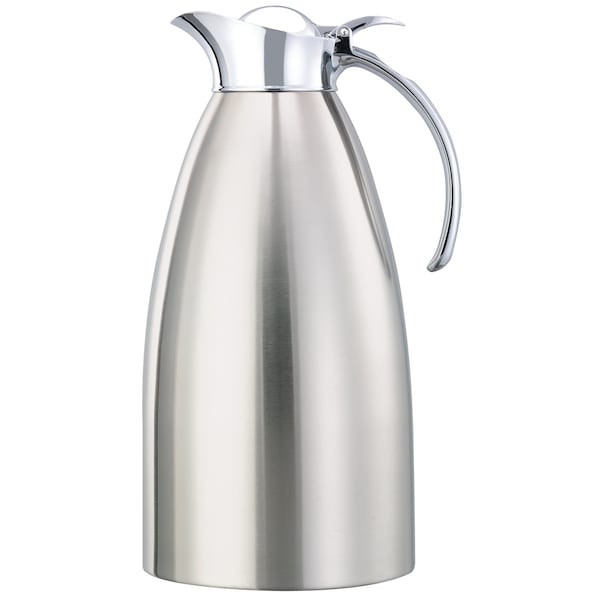 Service Ideas Marquette Series Flip Top Stainless Vacuum Insulated Carafe, 67.6 Ounce, Brushed - MAR20BS