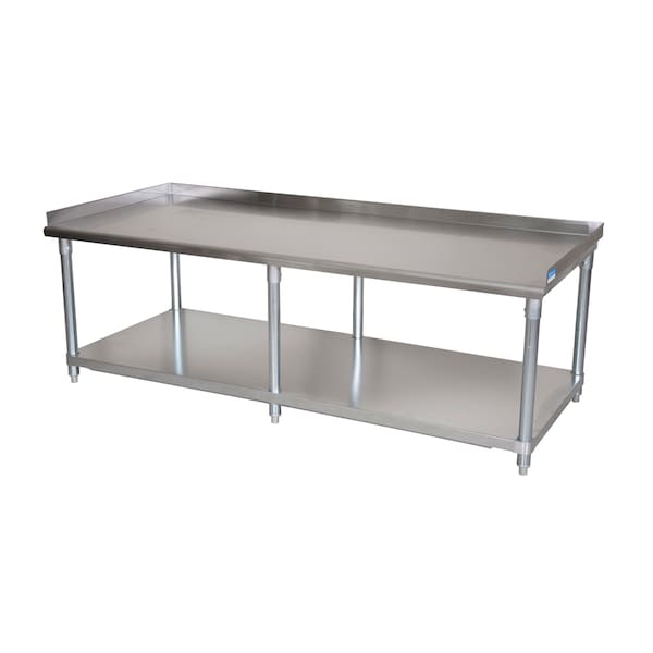 Bk Resources Stainless Equipment Stand, Undershelf, 3 Sided 2"Riser, 6 Legs 72X30 - SVET-7230-6
