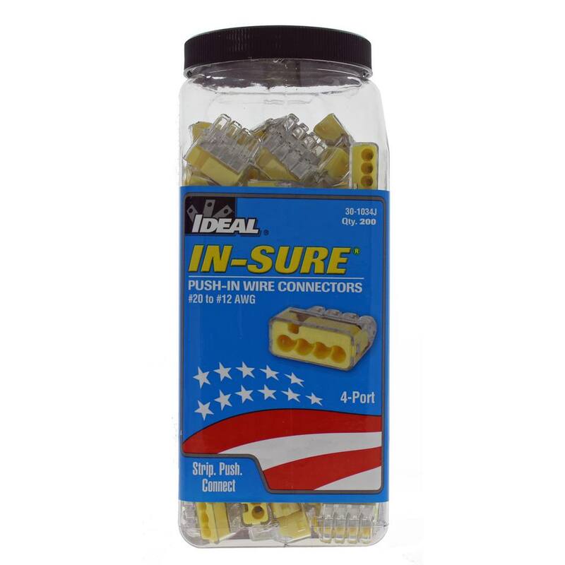 IDEAL In-Sure Conectores para Cables Amarillos de 4 Puertos (Frasco de 200) - 30-1034J
