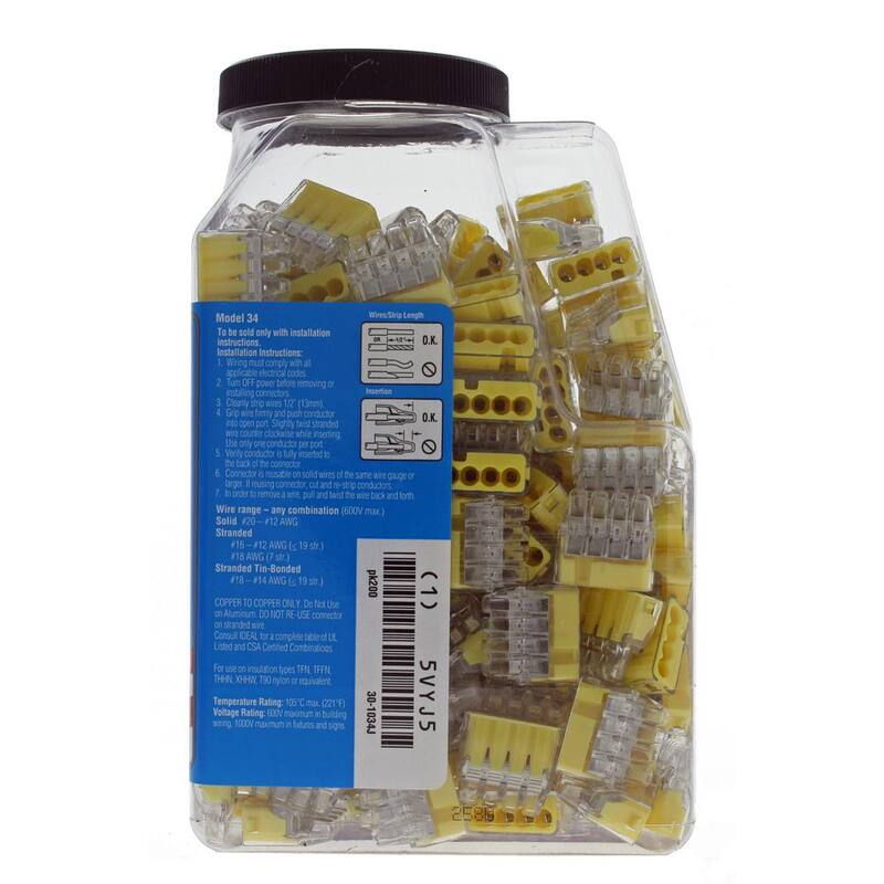 IDEAL In-Sure Conectores para Cables Amarillos de 4 Puertos (Frasco de 200) - 30-1034J
