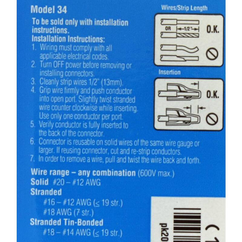 IDEAL In-Sure Conectores para Cables Amarillos de 4 Puertos (Frasco de 200) - 30-1034J
