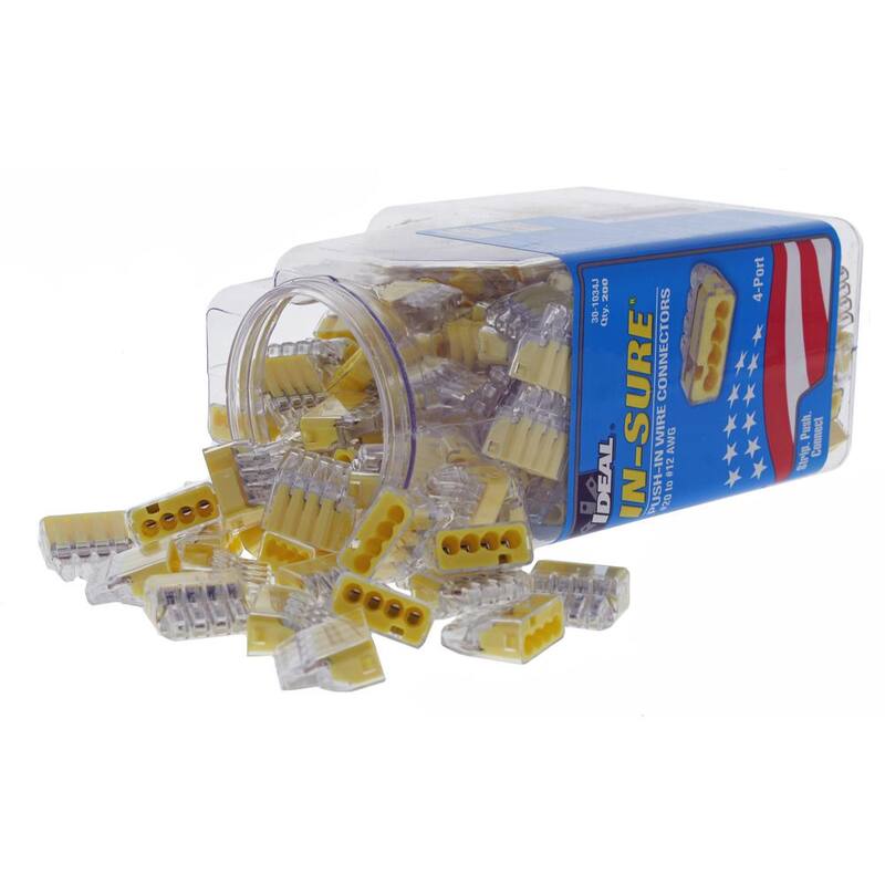 IDEAL In-Sure Conectores para Cables Amarillos de 4 Puertos (Frasco de 200) - 30-1034J