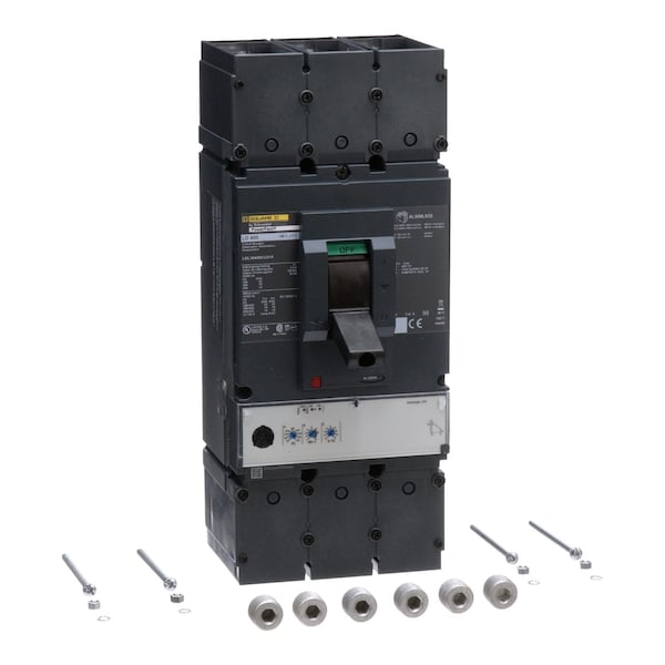 Square D Molded Case Circuit Breaker, LDL Series, 400A, 3 Pole, 600V AC, 25kA at 240V AC - LDL36400CU31X
