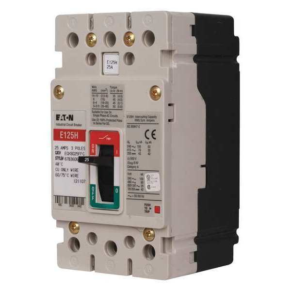 Eaton Molded Case Circuit Breaker, EG Series, 15A, 3 Pole, 347/600V AC, 100kA at 240V AC - EGH3015FFG