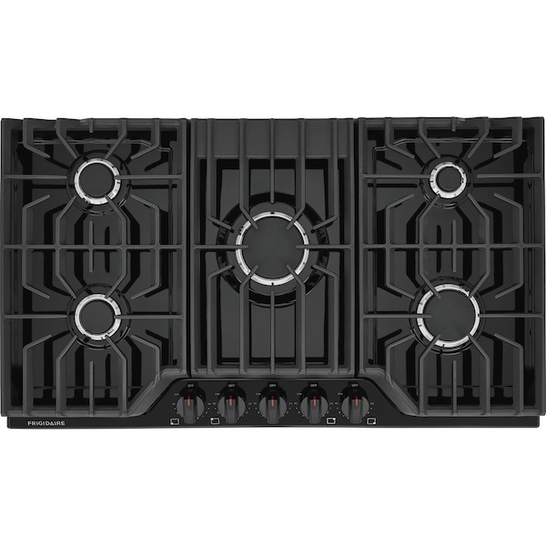Almo Frigidaire 36-inch Gas Cooktop with 18,000 BTU & SpillSafe Cooktop, Black - FCCG3627AB