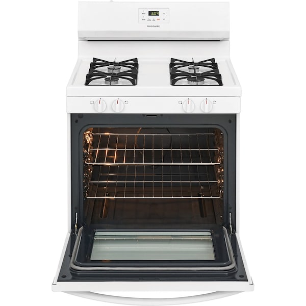 Almo 30-in. White Gas Freestanding Range with Manual Clean, 5cu. ft. Oven & Storage Drawer - FCRG3015AW