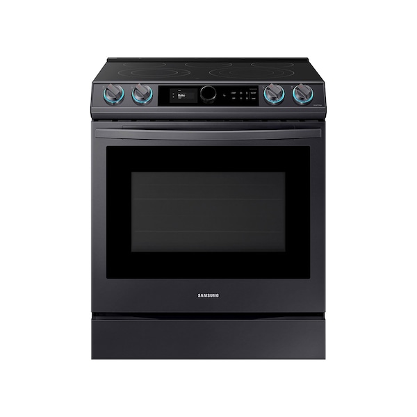Almo 6.3 cu ft Smart Dial & Air Fry Convection Slide-in Dual Fuel Range in Black Stainless Steel - NE63T8711SG