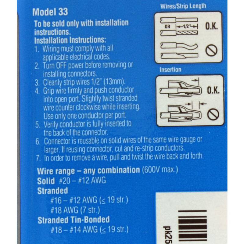 IDEAL In-Sure Conectores de inserción de 3 puertos, color naranja (250-Jar) - 30-1033J