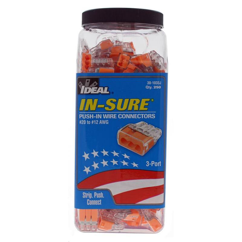 IDEAL In-Sure Conectores de inserción de 3 puertos, color naranja (250-Jar) - 30-1033J
