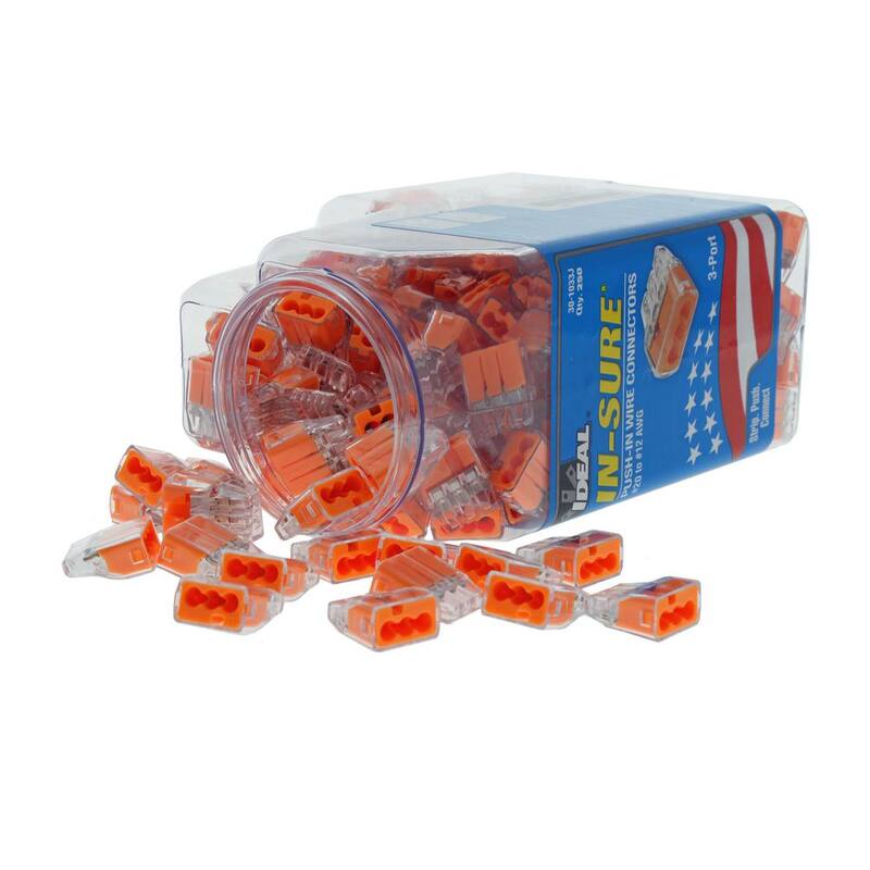 IDEAL In-Sure Conectores de inserción de 3 puertos, color naranja (250-Jar) - 30-1033J
