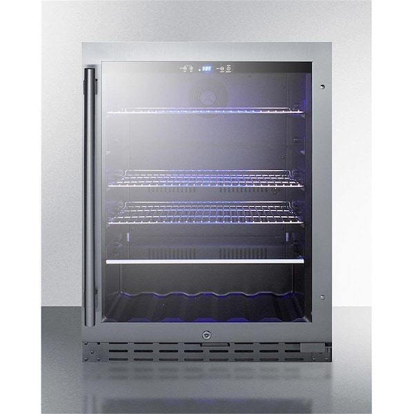 Summit Appliance 24 in. ADA Compliant Wide Built-in Beverage Cooler, Black - SU460097