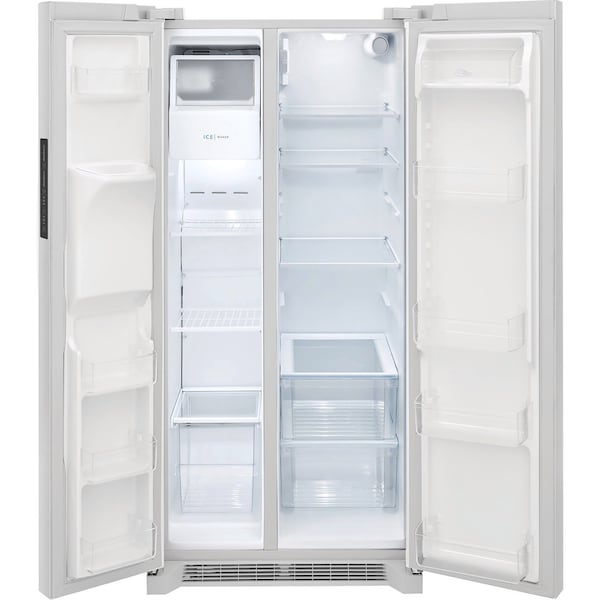 Almo 22.2 Cu Ft No-Frost LED Lighting Side by Side Smooth Finish Refrigerator with Door Alarm - FRSS2323AW