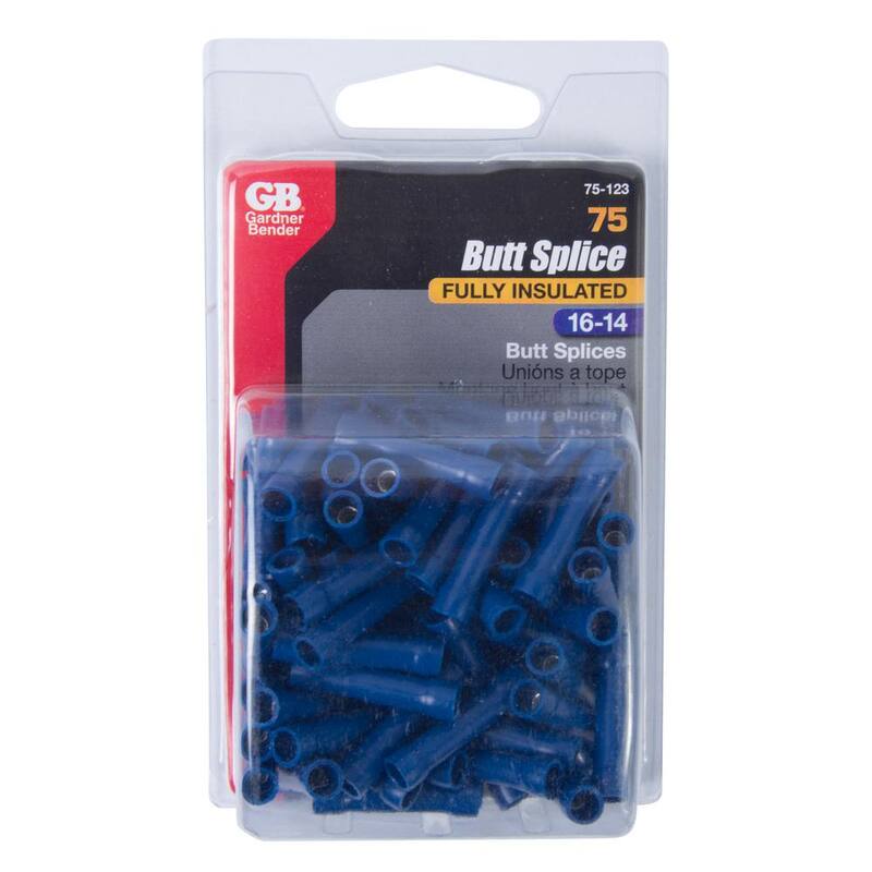Conectores de cables de empalme rectos azules Gardner Bender de 16 a 14 AWG (75 piezas) - 75-123.