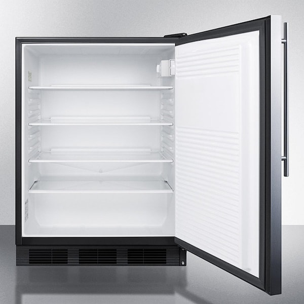 Summit Appliance Div. Summit FF6BKBI7FR - Built-In Undercounter All-Refrigerator, BK, SS Door Frame To Accept Custom Pane - FF7BKSSHVADA