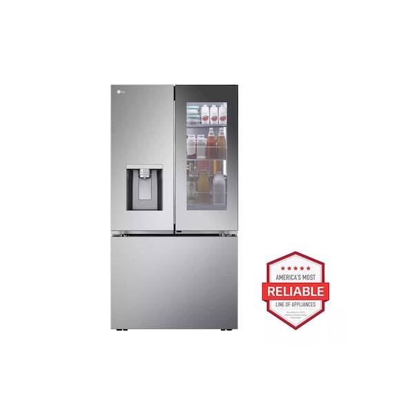 Almo 26 cu. ft. Stainless Steel Smart Mirror InstaView MAX Counter-Depth French Door Refrigerator - LRYKC2606S