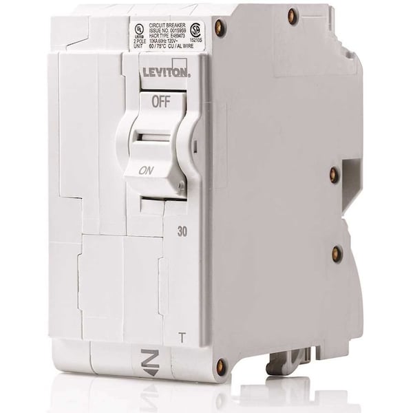 Leviton Circuit Breaker, 30A, 2 Pole, 120/240V AC - R00-LB230-0TR