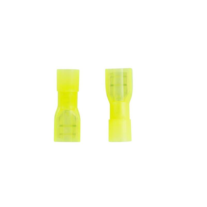 Gardner Bender 12 -10 AWG 0.25 pulgadas. Desconexión hembra con lengüeta totalmente aislada, amarilla (paquete de 10) - 15-155F