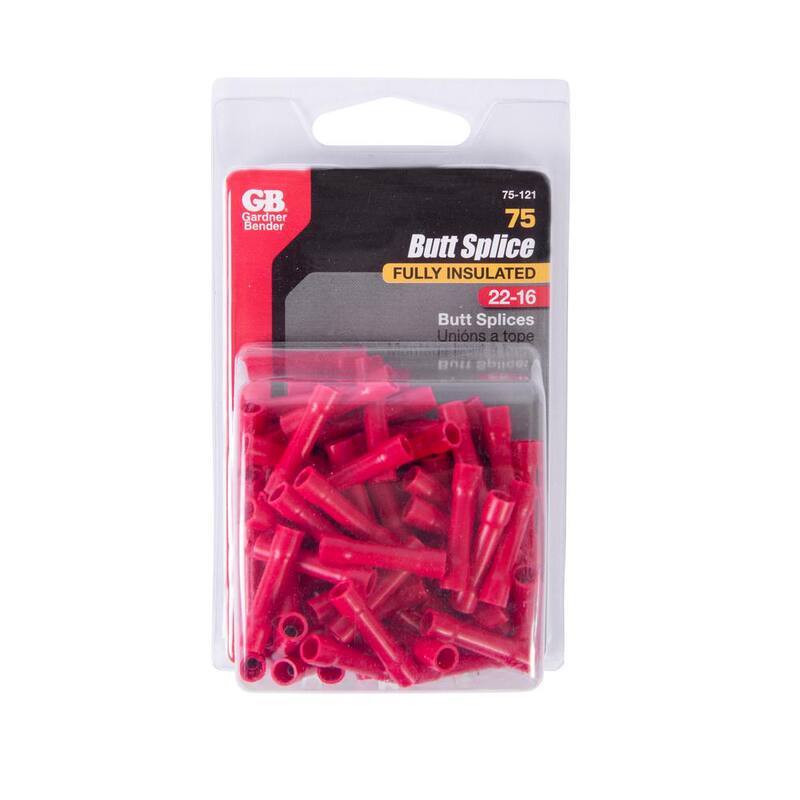 Gardner Bender 22 - 16 AWG Conectores de Empalme de Cable tipo Butt en Rojo (Paquete de 75) - 75-121