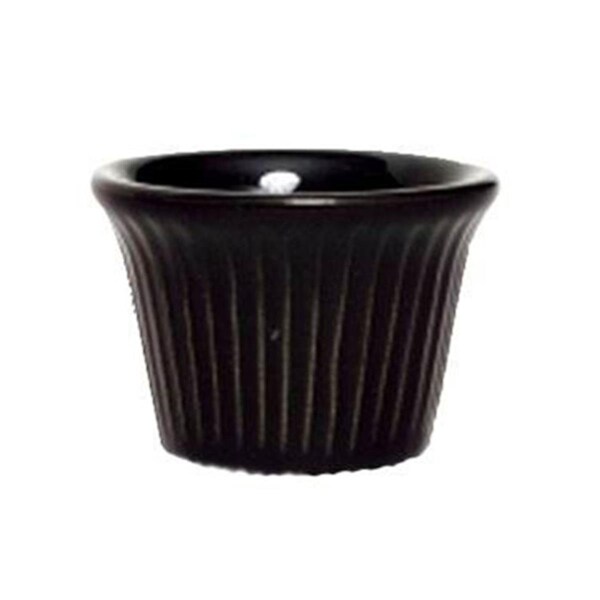 Tuxton China 2.38 in. Ramekin Fluted 1.5 oz. - Black - 4 Dozen - BBX-0152
