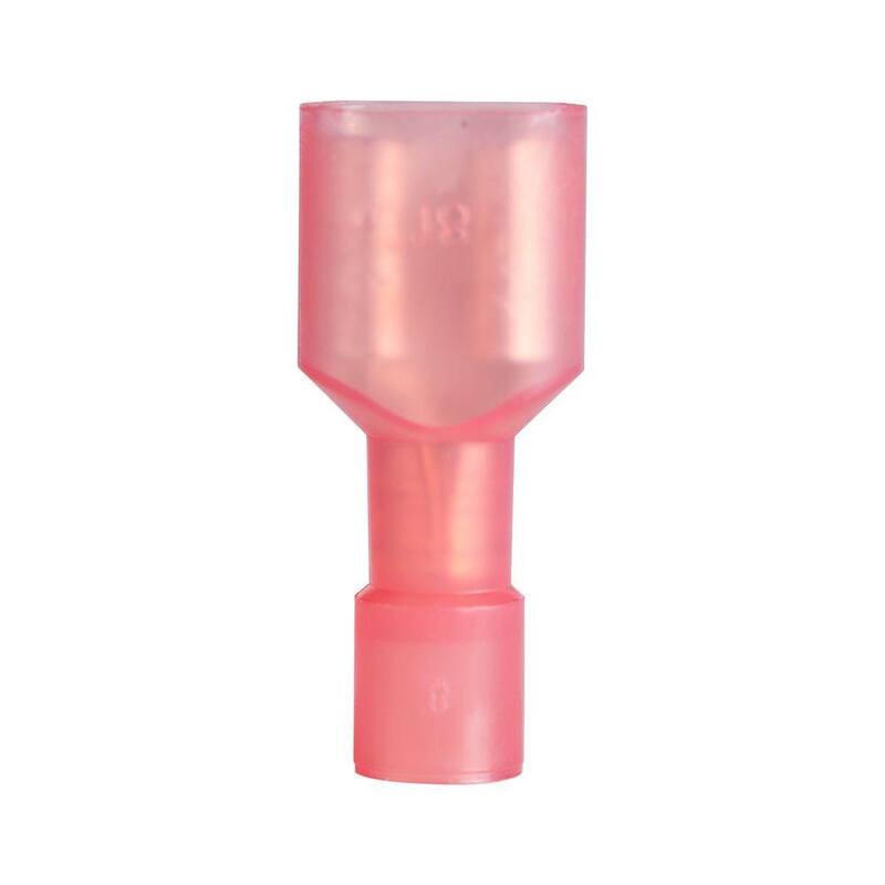 Gardner Bender 22 - 18 AWG 0.250 Terminales de desconexión totalmente aislados en rojo (paquete de 15) - 15-151F