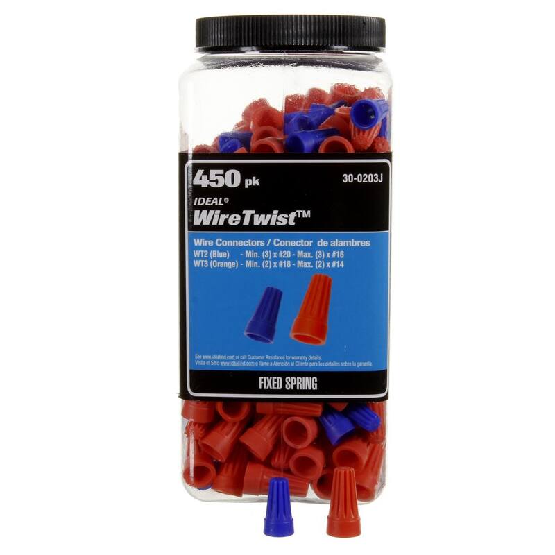 IDEAL Conectores Estándar de Alambre Naranja y Azul Surtidos (450 Tarro) - 30-0203J