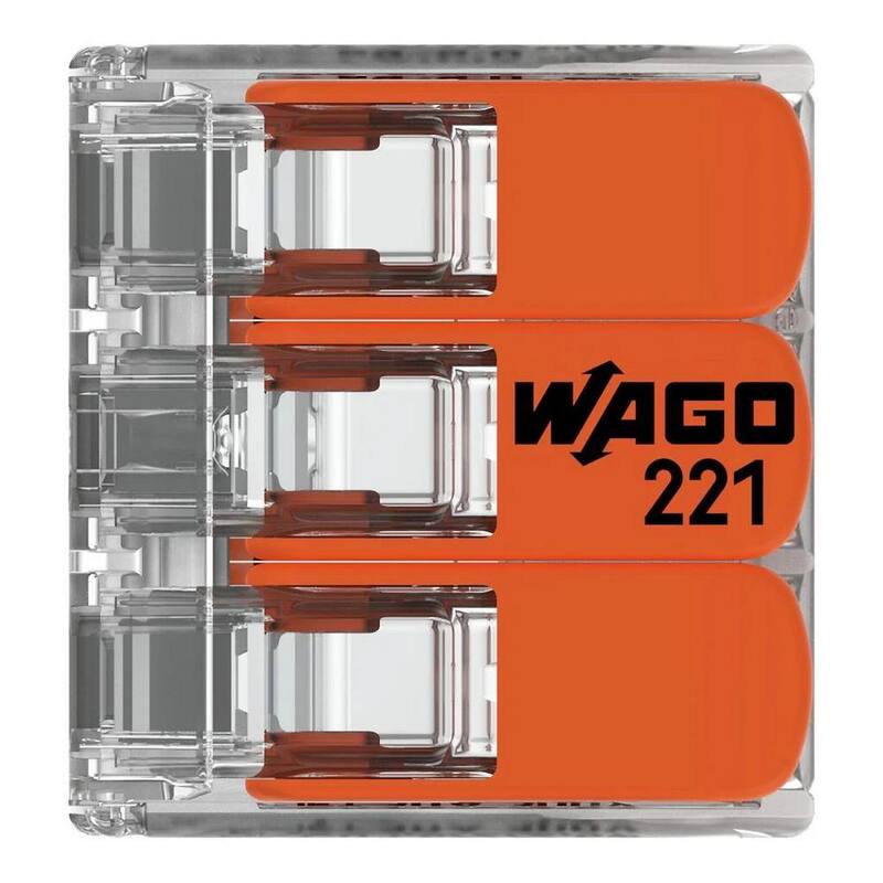 WAGO 221-613 Lever Nuts 10AWG 3 Conectores de cables de conductor de alambre, 10-20 AWG (paquete de 10) - 221-613/996-010