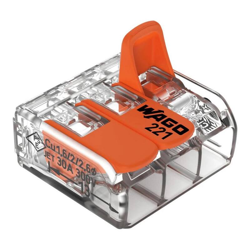 WAGO 221-613 Lever Nuts 10AWG 3 Conectores de cables de conductor de alambre, 10-20 AWG (paquete de 10) - 221-613/996-010