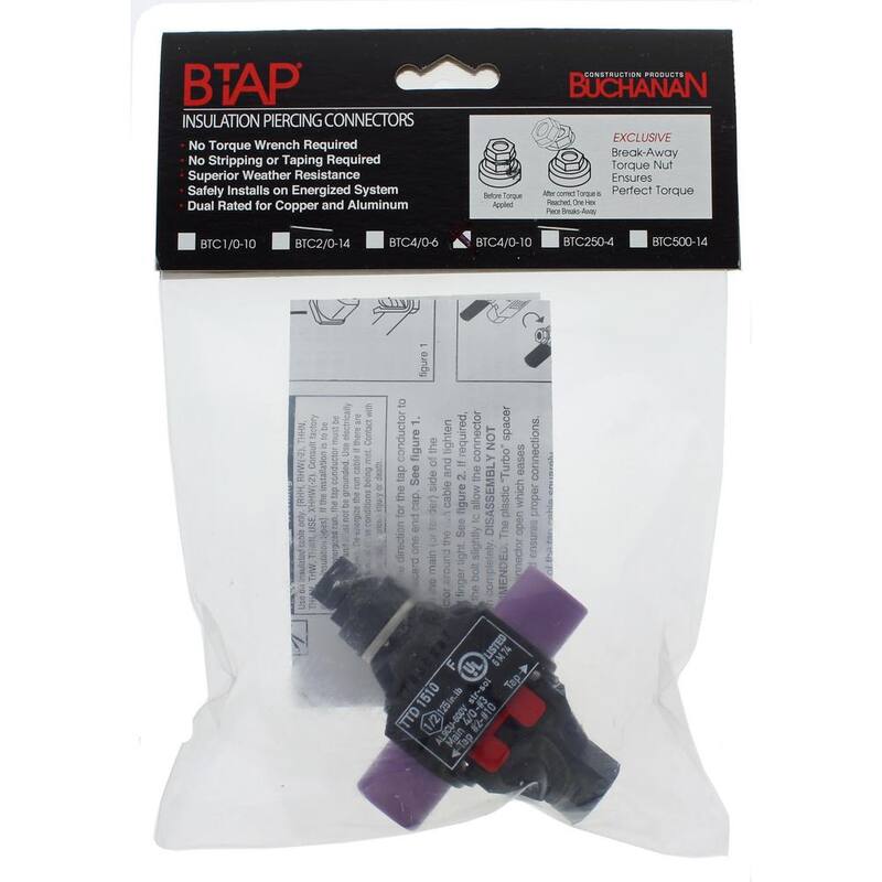 IDEAL Principal 4/0 - 3 AWG, Tap 2 - 10 AWG Conector de Derivación B-Tap - BTC4/0-10