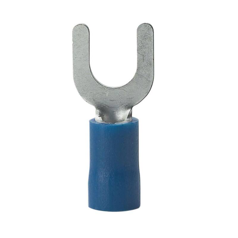 Gardner Bender 16, 14 AWG 4-6 Tamaño de perno azul Terminales de espada aislados de vinilo (paquete de 75) - 75-113