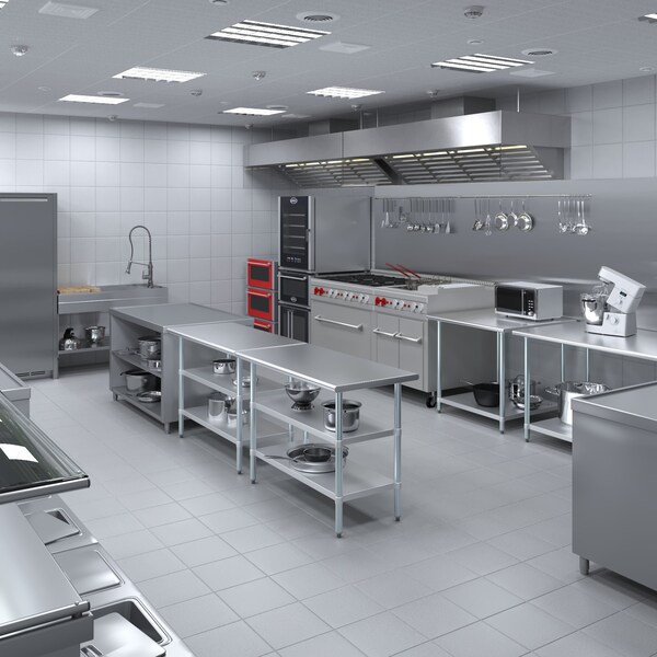 Amgood 24x48 Prep Table with Stainless Steel Top and 2 Shelves - AMG WT-2448-2SH