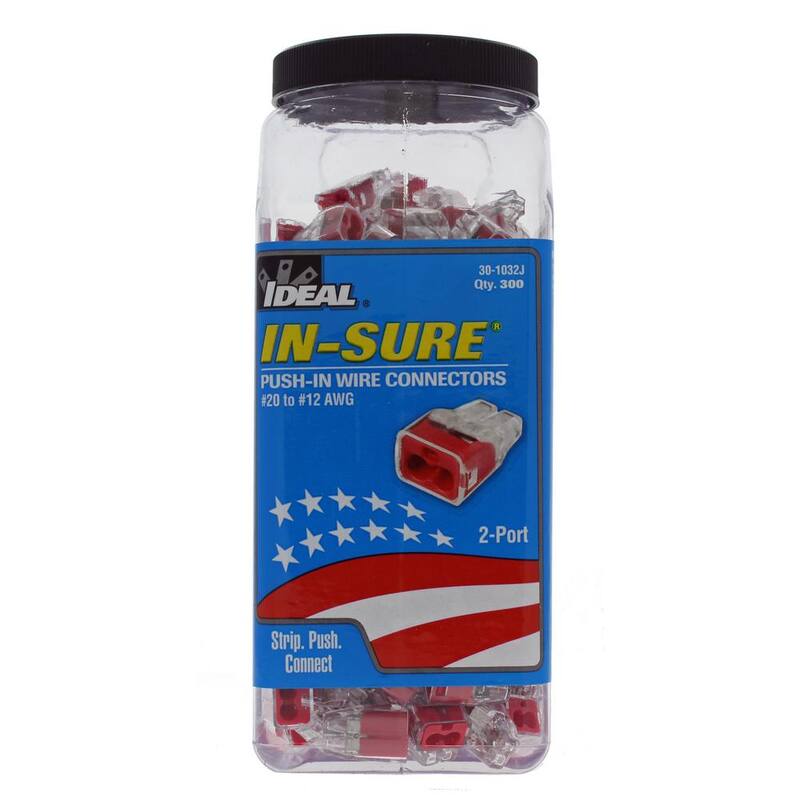 Conector de cable IDEAL In-Sure de 2 puertos, rojo (frasco de 300) - 30-1032J