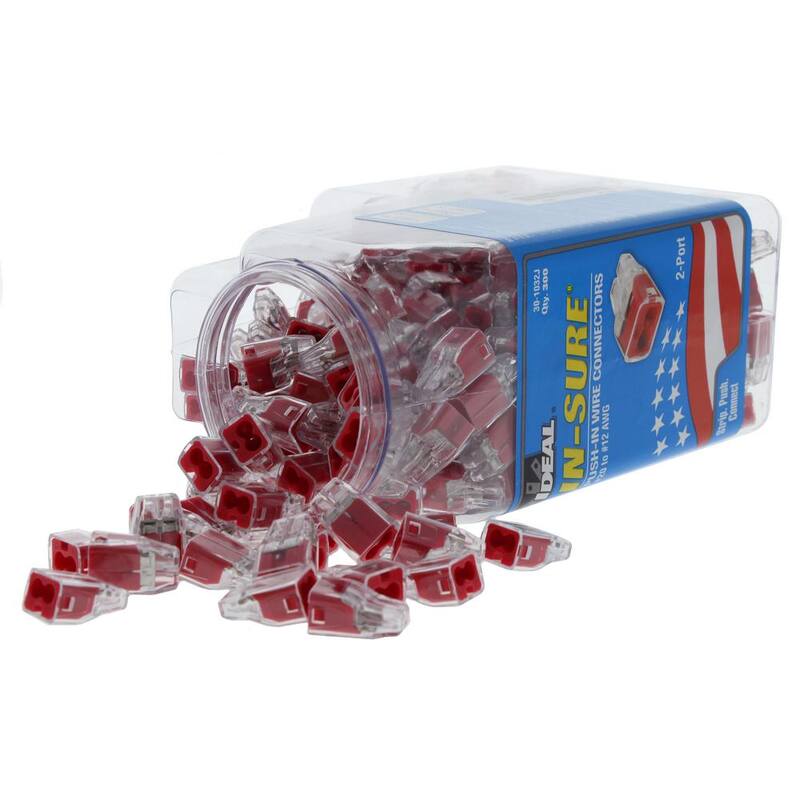 Conector de cable IDEAL In-Sure de 2 puertos, rojo (frasco de 300) - 30-1032J